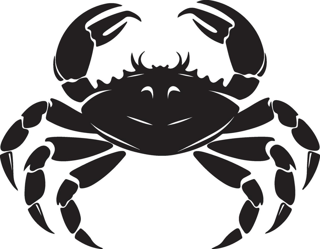 Crab Silhouette Vector Illustration White Background