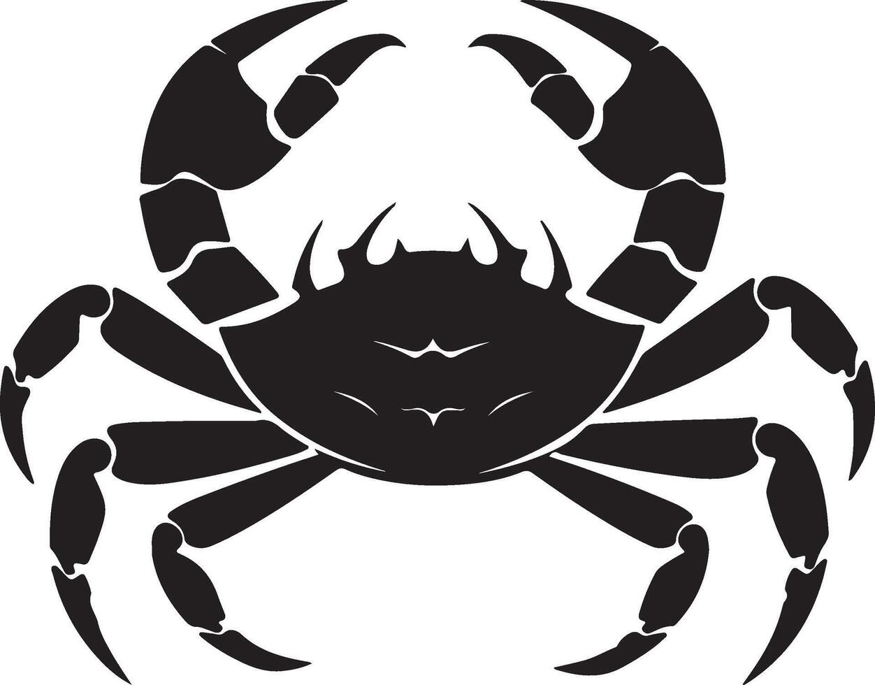 Crab Silhouette Vector Illustration White Background