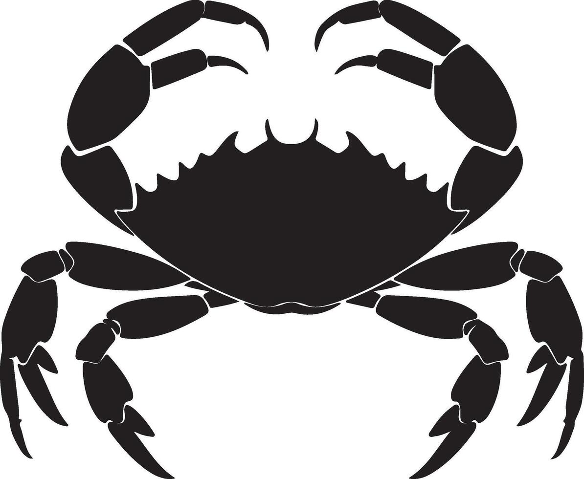 Crab Silhouette Vector Illustration White Background