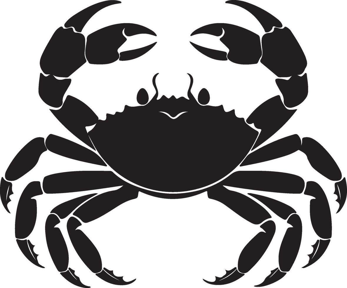 Crab Silhouette Vector Illustration White Background