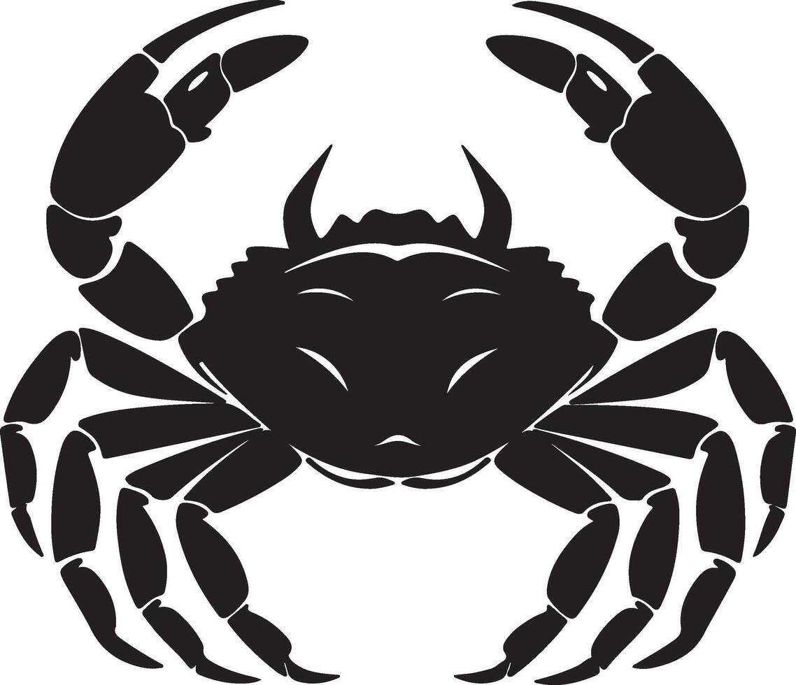 Crab Silhouette Vector Illustration White Background