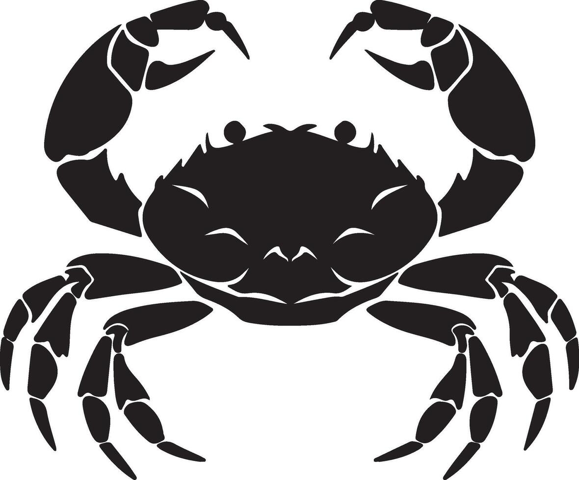 Crab Silhouette Vector Illustration White Background