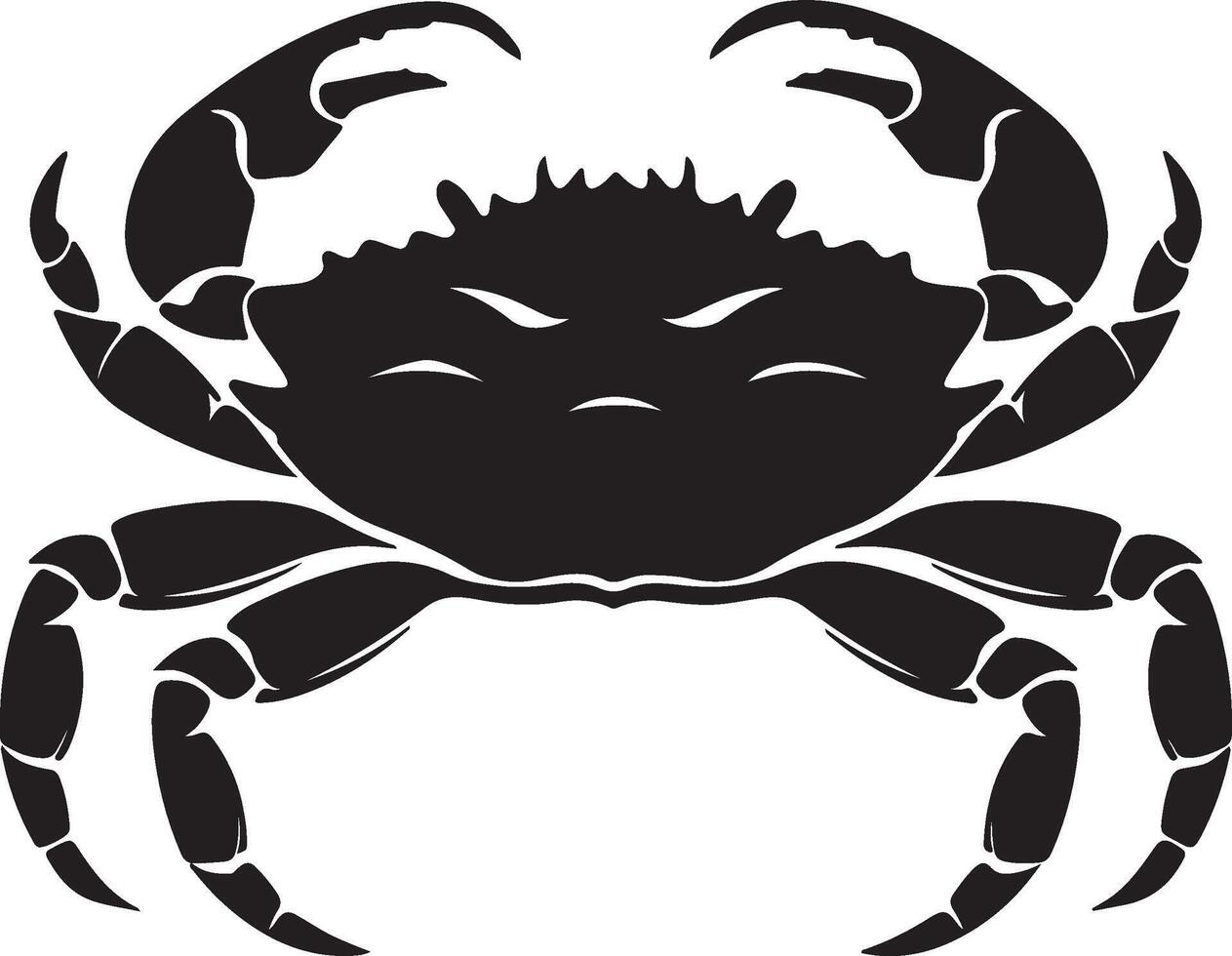 Crab Silhouette Vector Illustration White Background