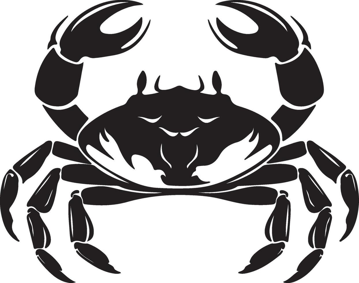 Crab Silhouette Vector Illustration White Background