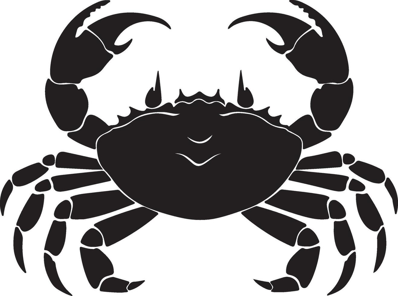 Crab Silhouette Vector Illustration White Background