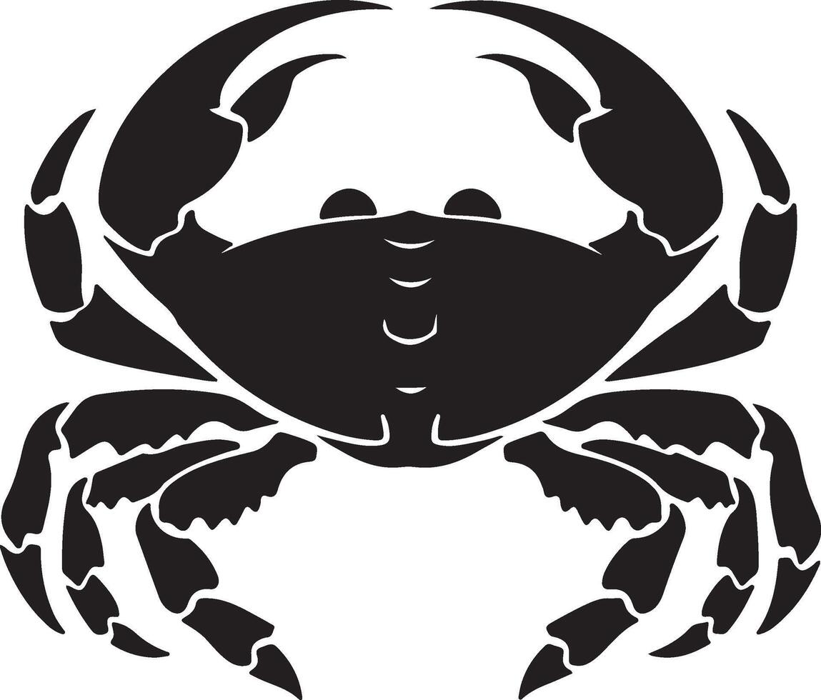 Crab Silhouette Vector Illustration White Background