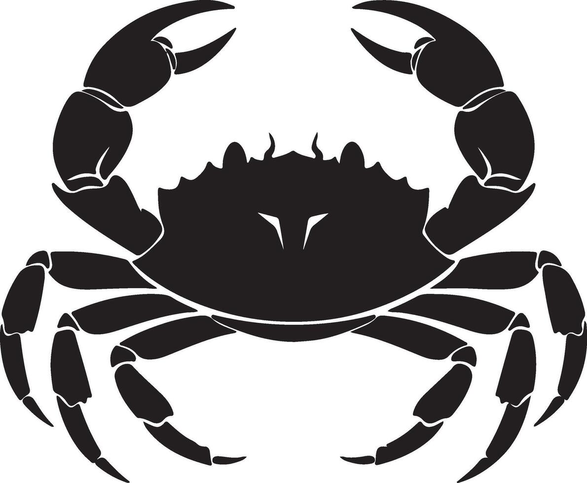 Crab Silhouette Vector Illustration White Background