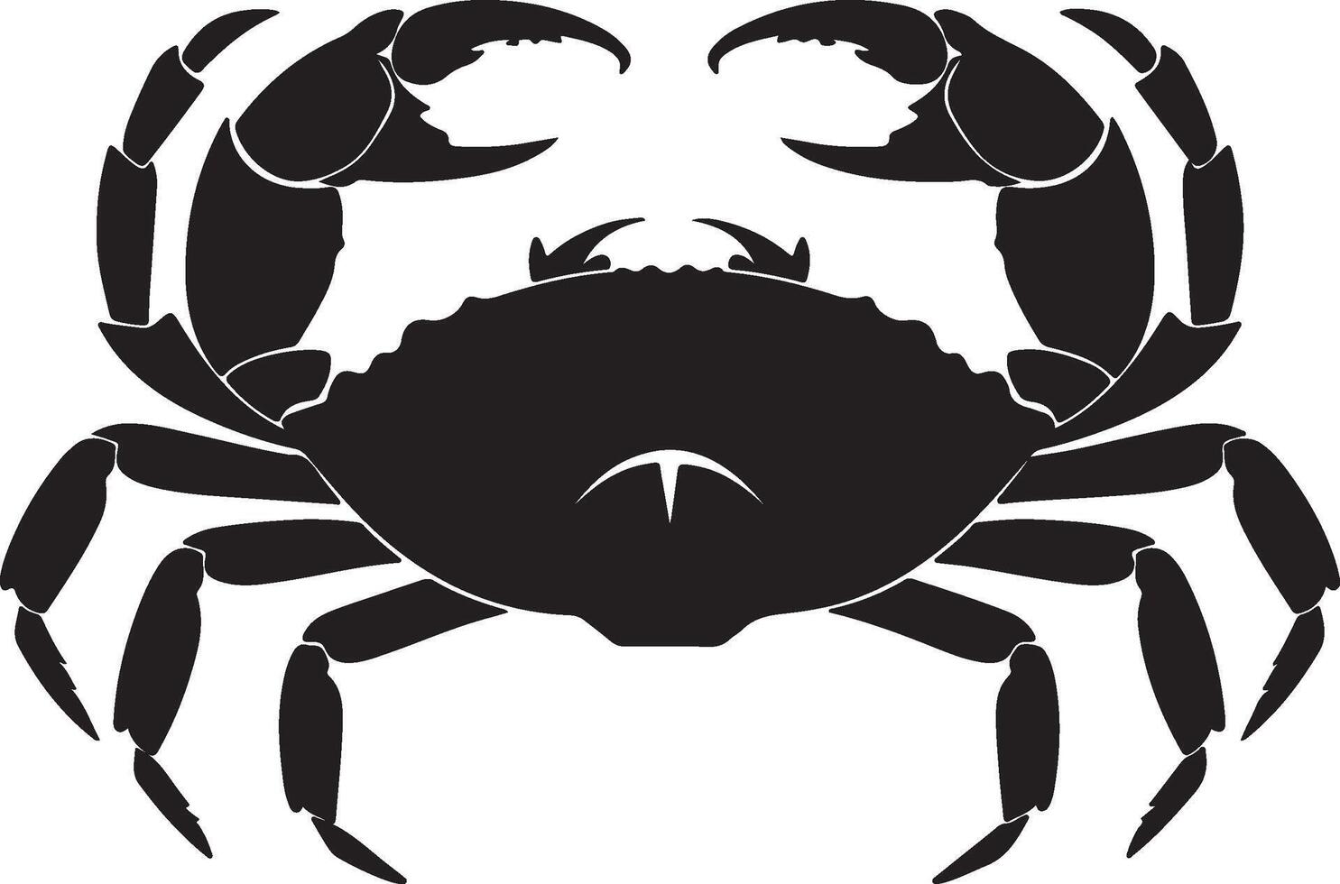 Crab Silhouette Vector Illustration White Background