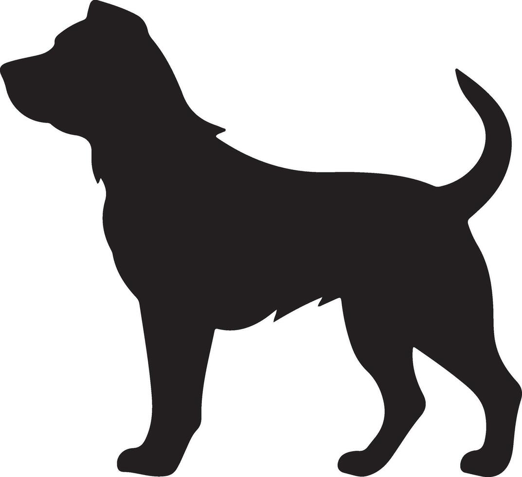 Dog Silhouette Vector Illustration White Background