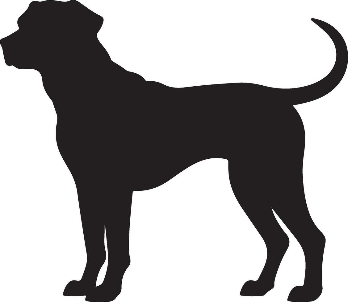 Dog Silhouette Vector Illustration White Background