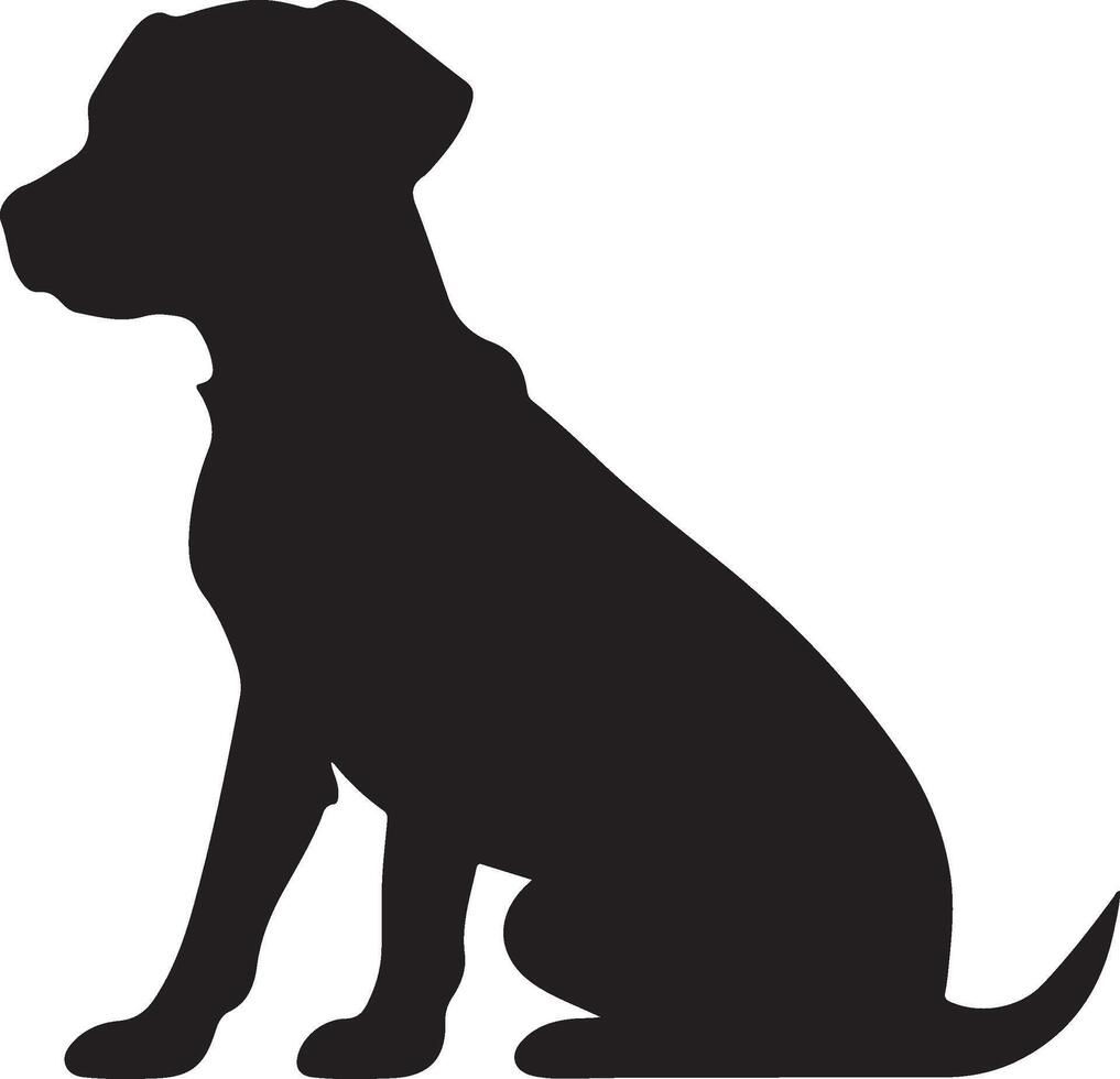 Dog Silhouette Vector Illustration White Background