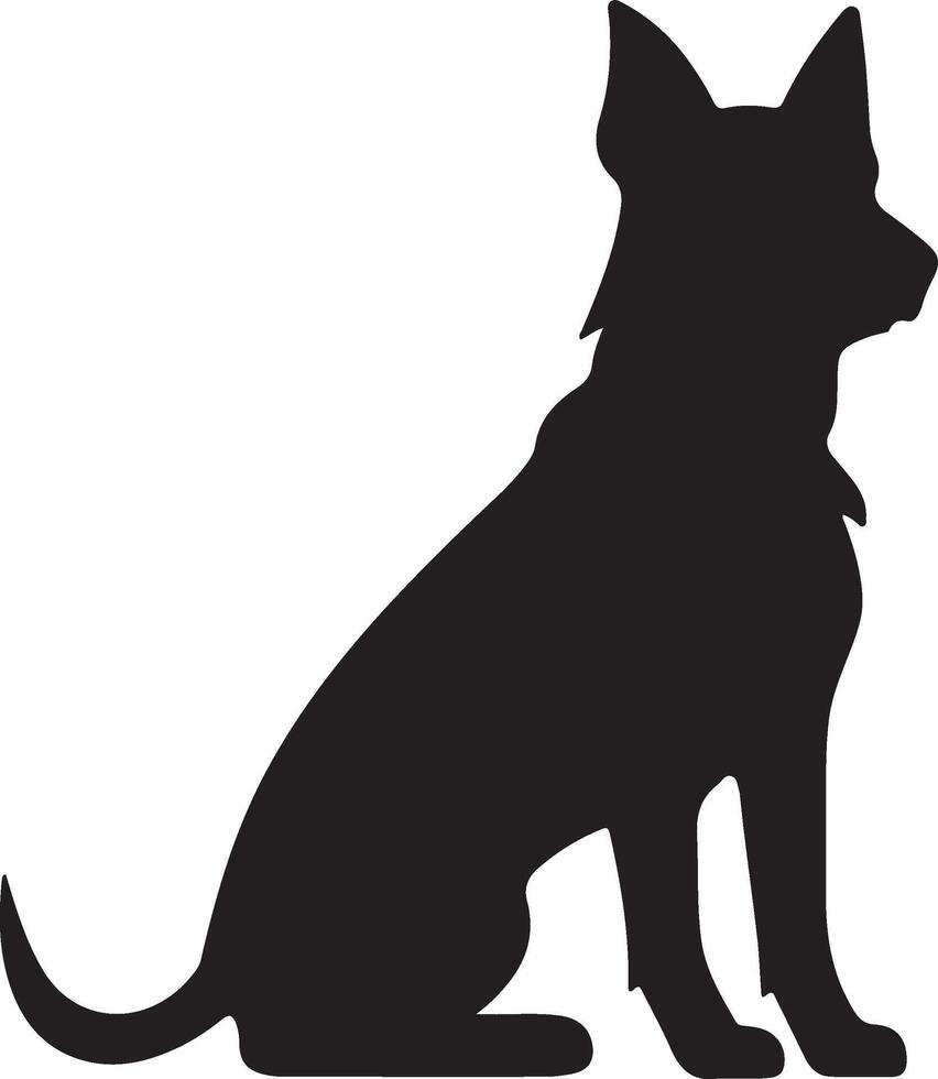 Dog Silhouette Vector Illustration White Background