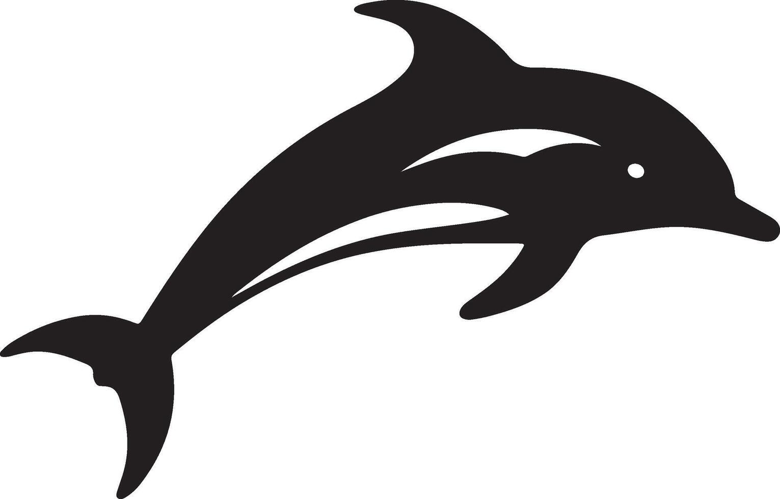 Dolphin Silhouette Vector Illustration White Background