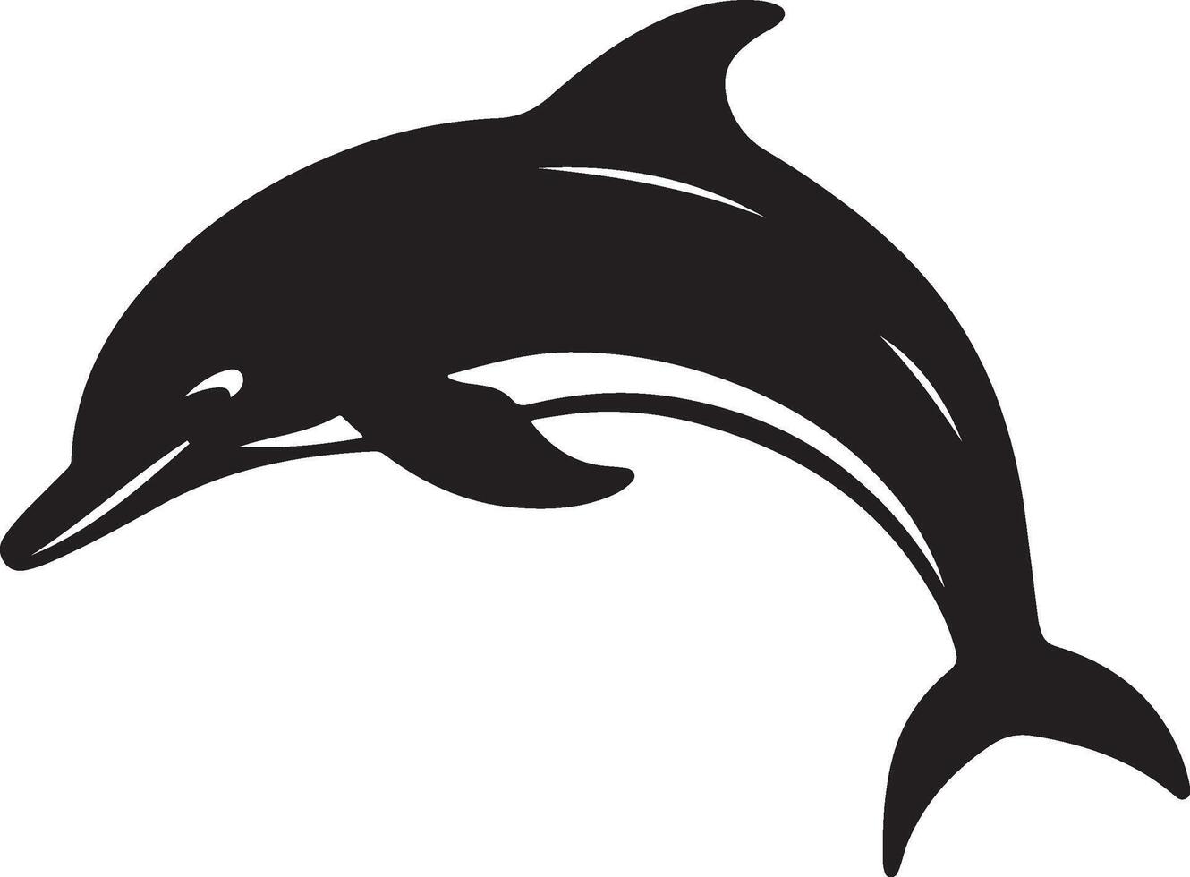 Dolphin Silhouette Vector Illustration White Background