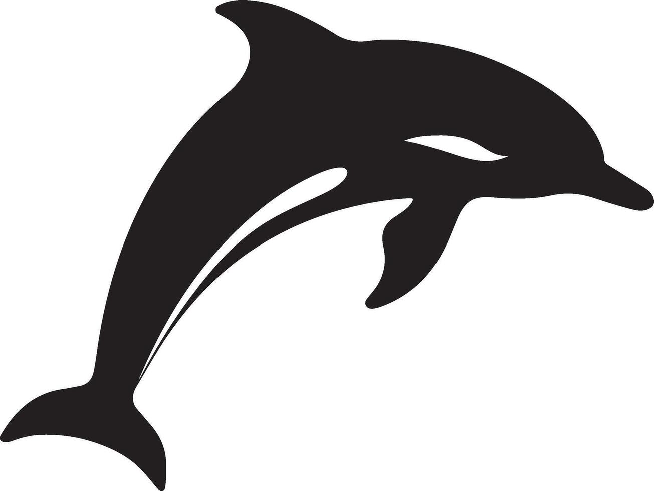 Dolphin Silhouette Vector Illustration White Background