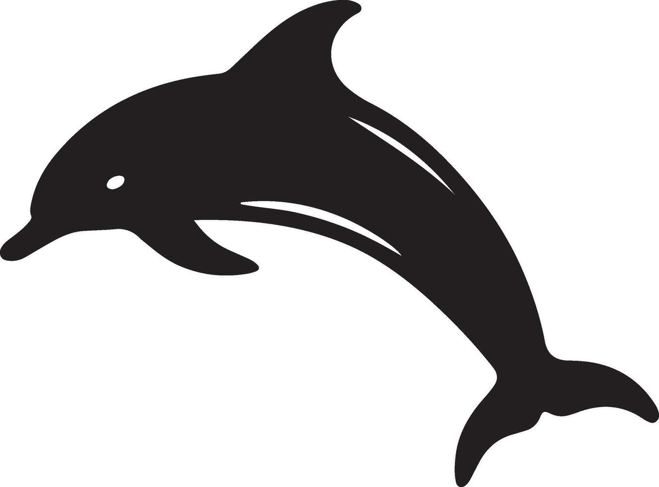 Dolphin Silhouette Vector Illustration White Background