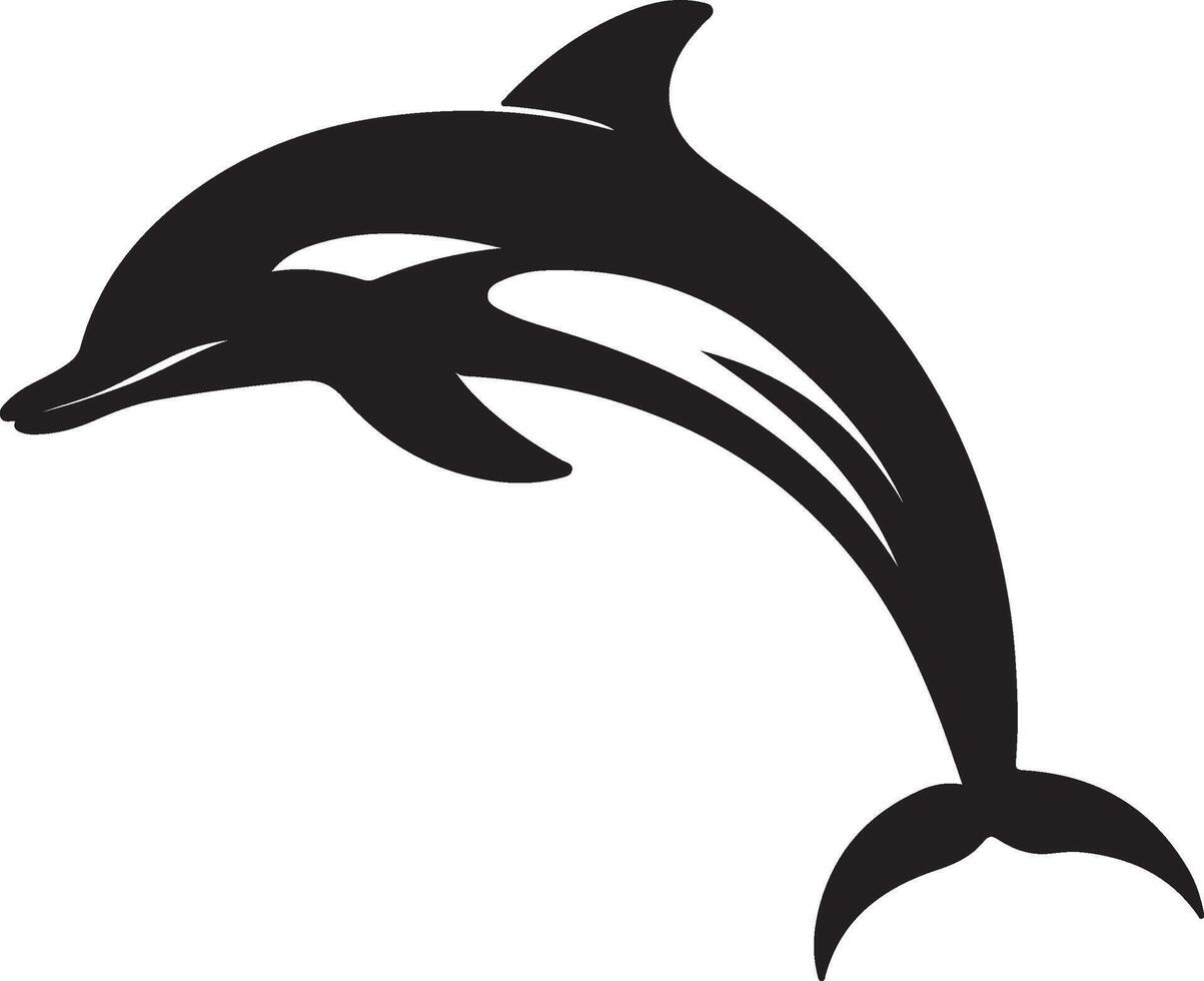 Dolphin Silhouette Vector Illustration White Background