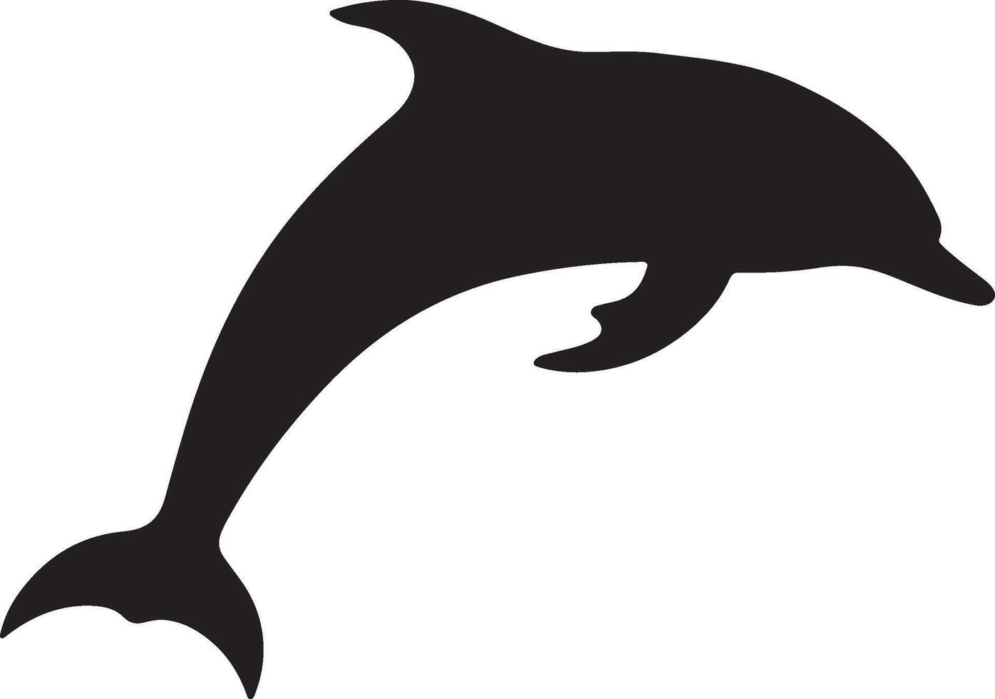 Dolphin Silhouette Vector Illustration White Background