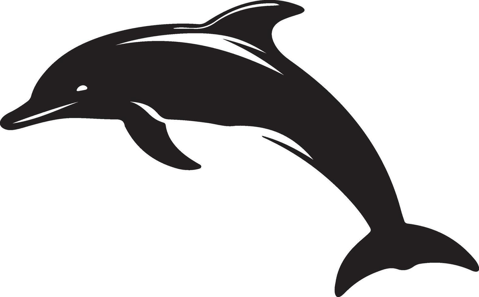 Dolphin Silhouette Vector Illustration White Background