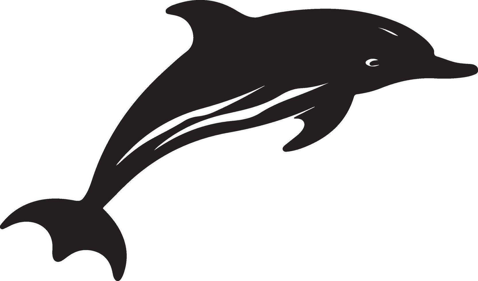 Dolphin Silhouette Vector Illustration White Background