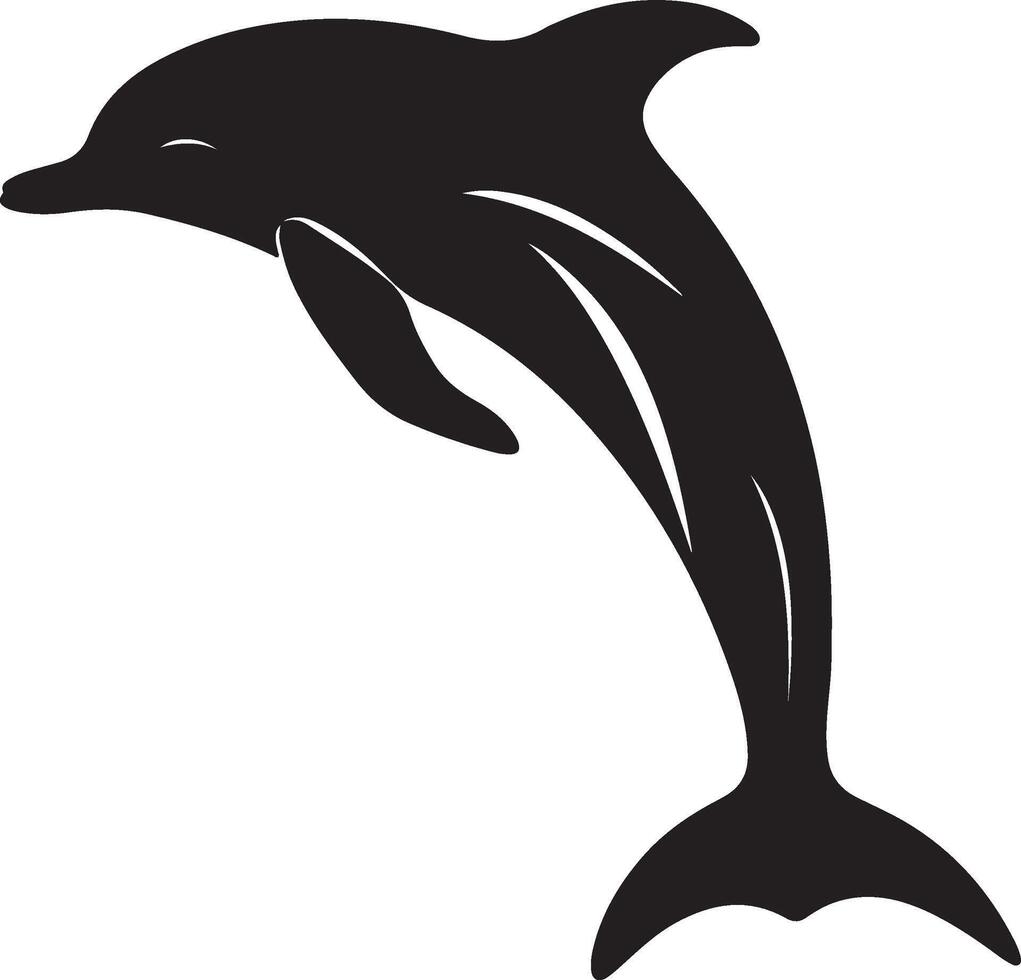 Dolphin Silhouette Vector Illustration White Background