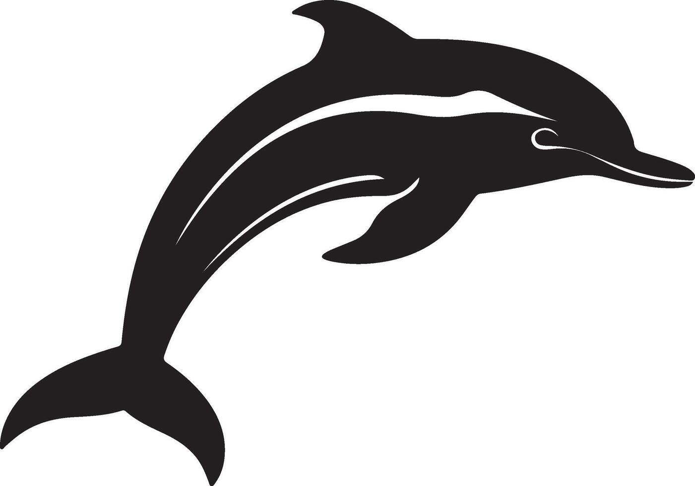 Dolphin Silhouette Vector Illustration White Background