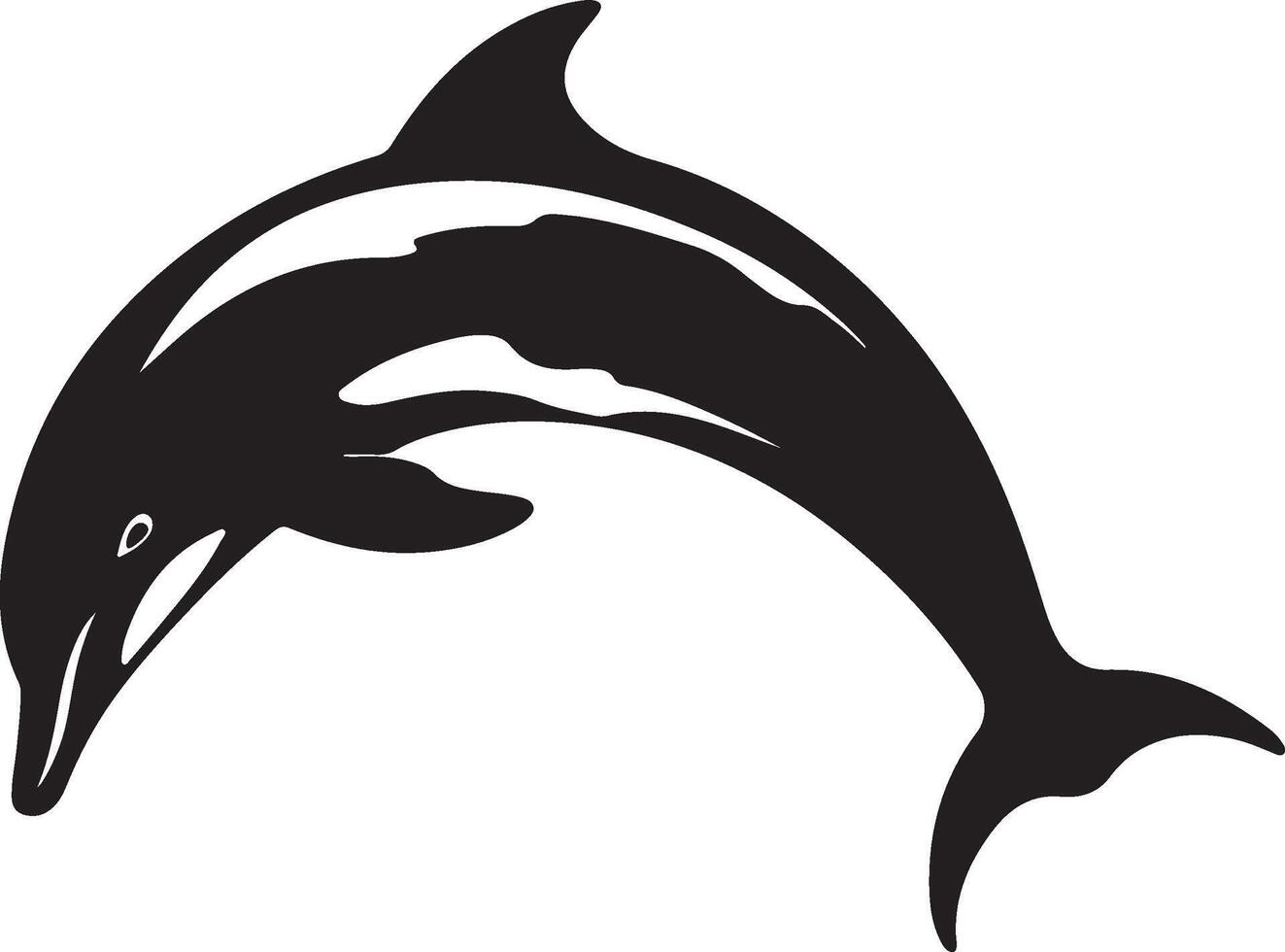 Dolphin Silhouette Vector Illustration White Background