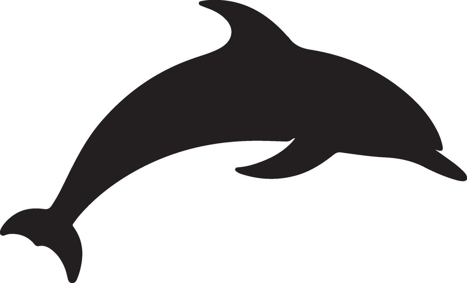 Dolphin Silhouette Vector Illustration White Background