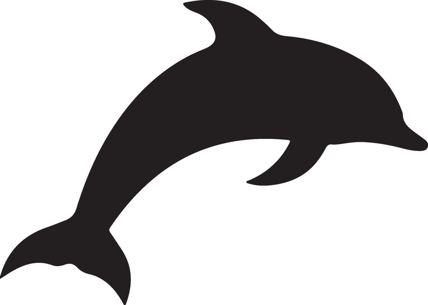 Dolphin Silhouette Vector Illustration White Background