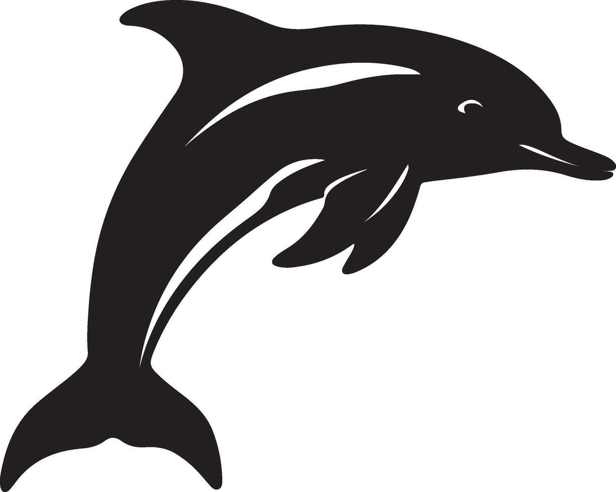 Dolphin Silhouette Vector Illustration White Background