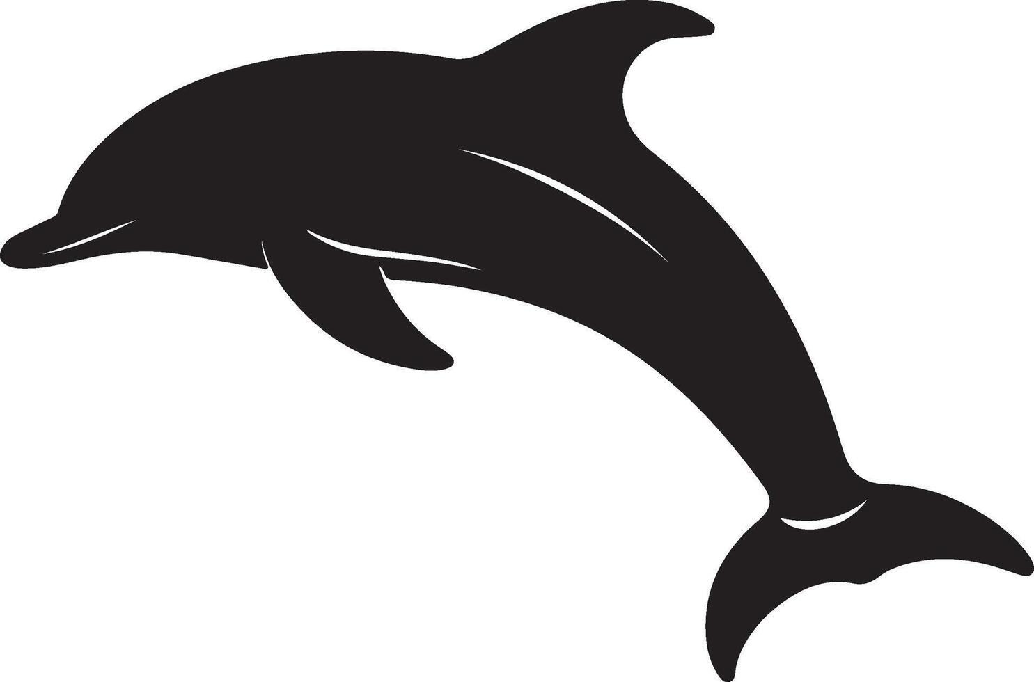 Dolphin Silhouette Vector Illustration White Background