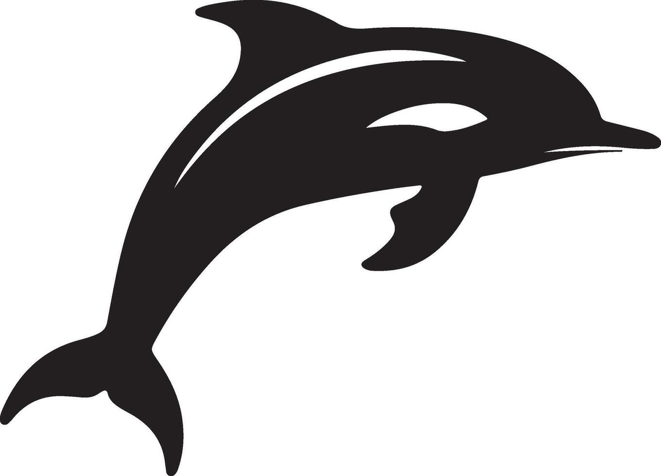 Dolphin Silhouette Vector Illustration White Background