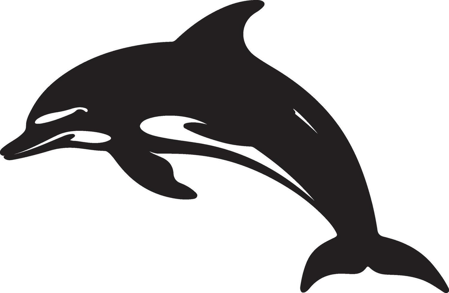 Dolphin Silhouette Vector Illustration White Background
