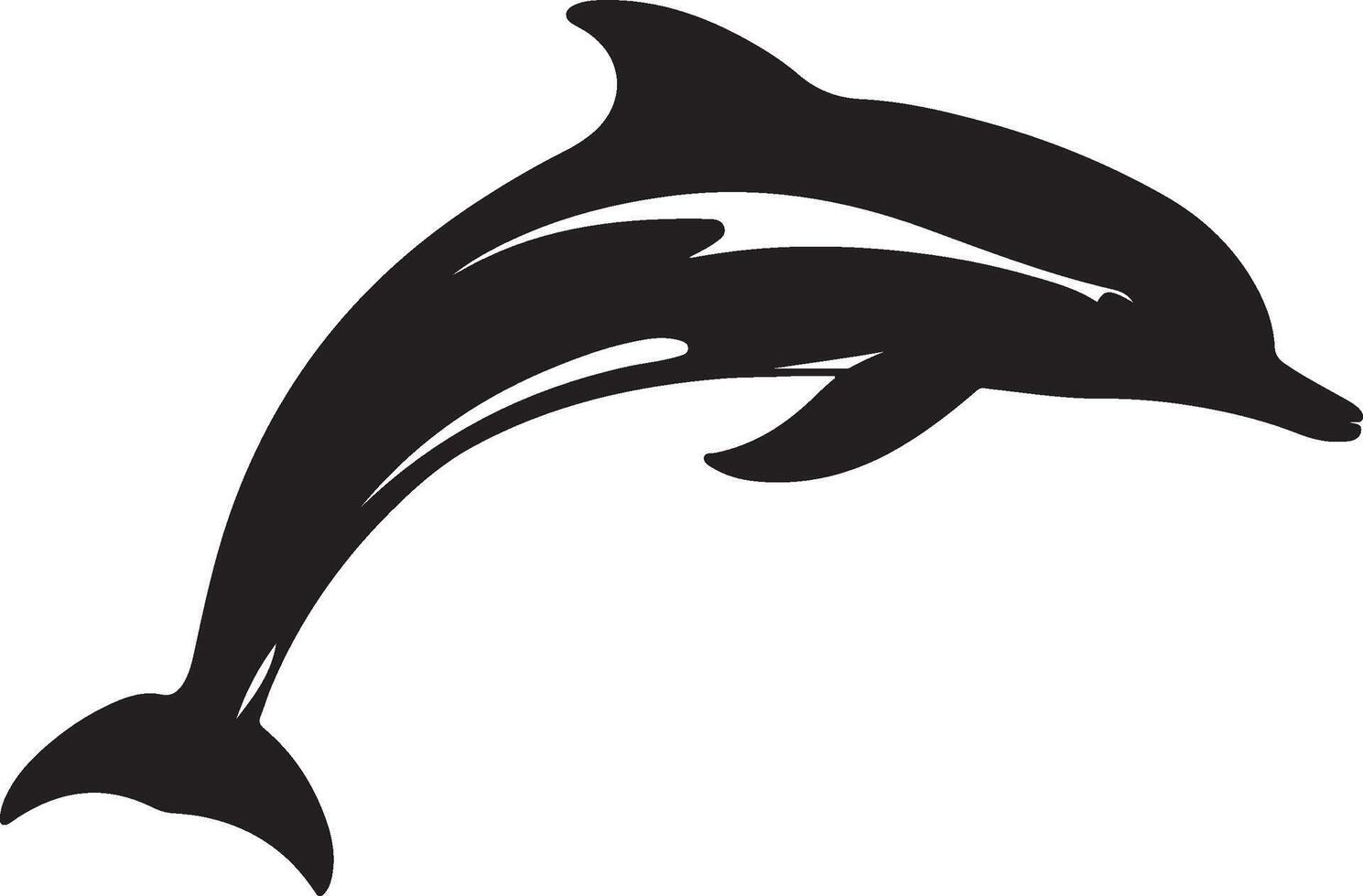 Dolphin Silhouette Vector Illustration White Background