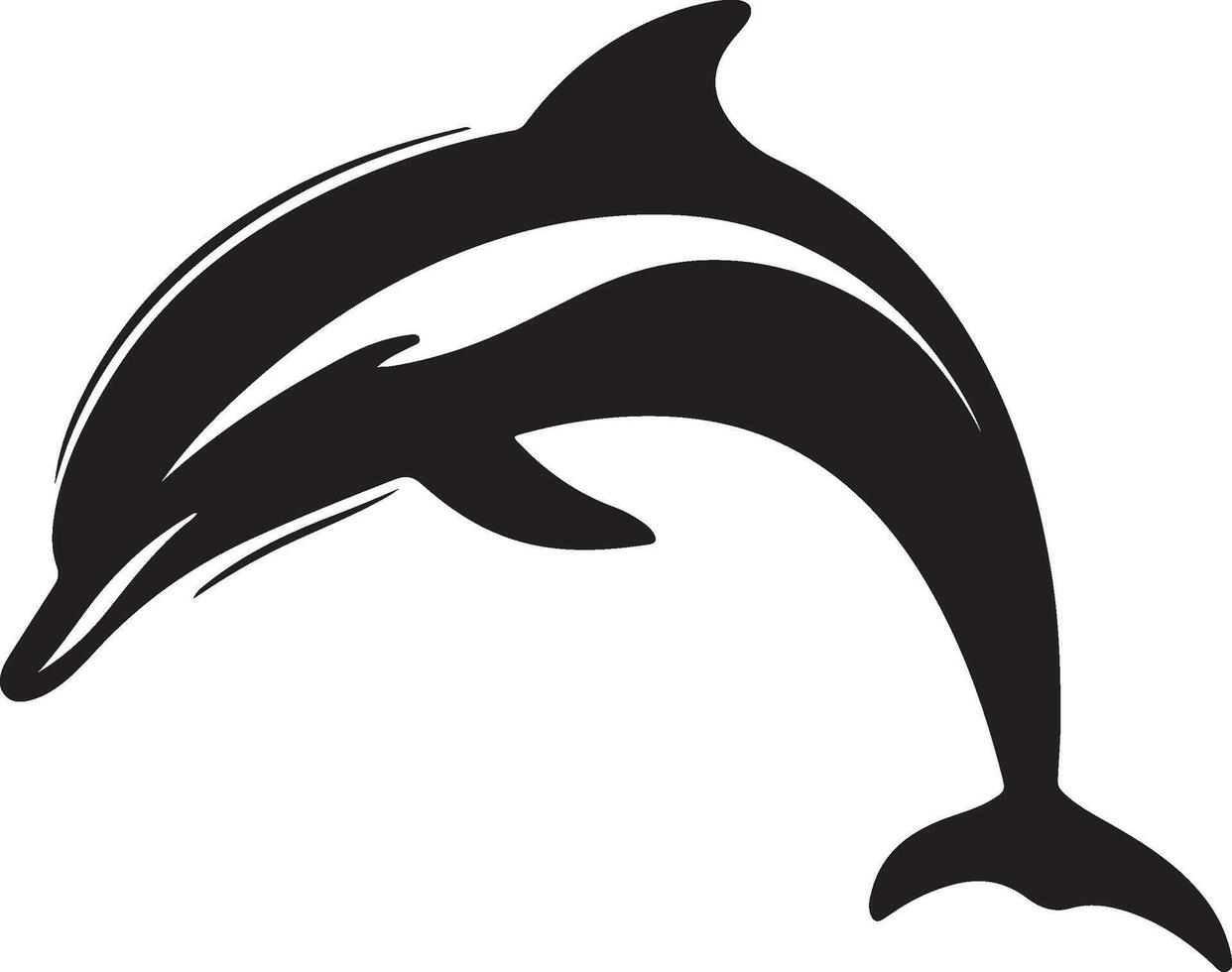 Dolphin Silhouette Vector Illustration White Background