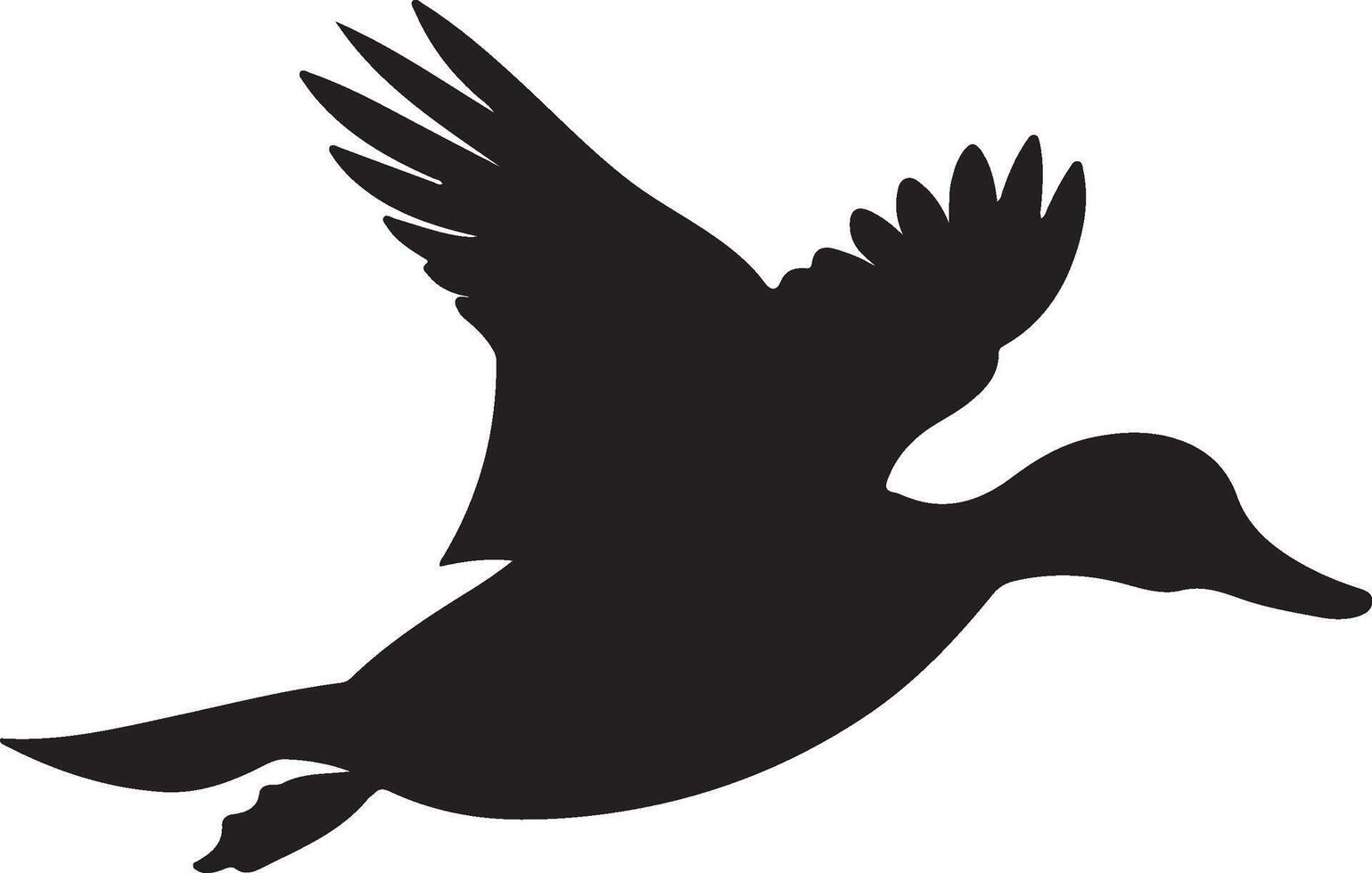 Duck Silhouette Vector Illustration White Background
