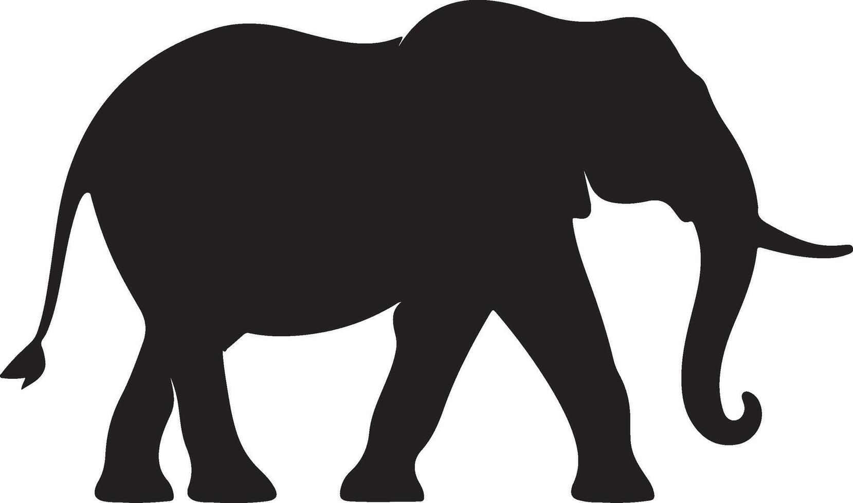 Elephant Silhouette Vector Illustration White Background