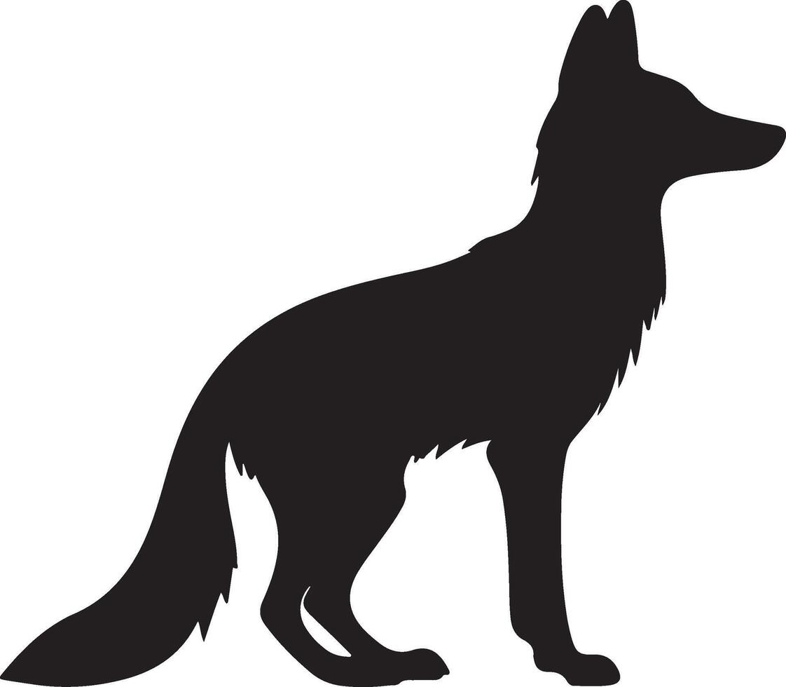 Fox Silhouette Vector Illustration White Background