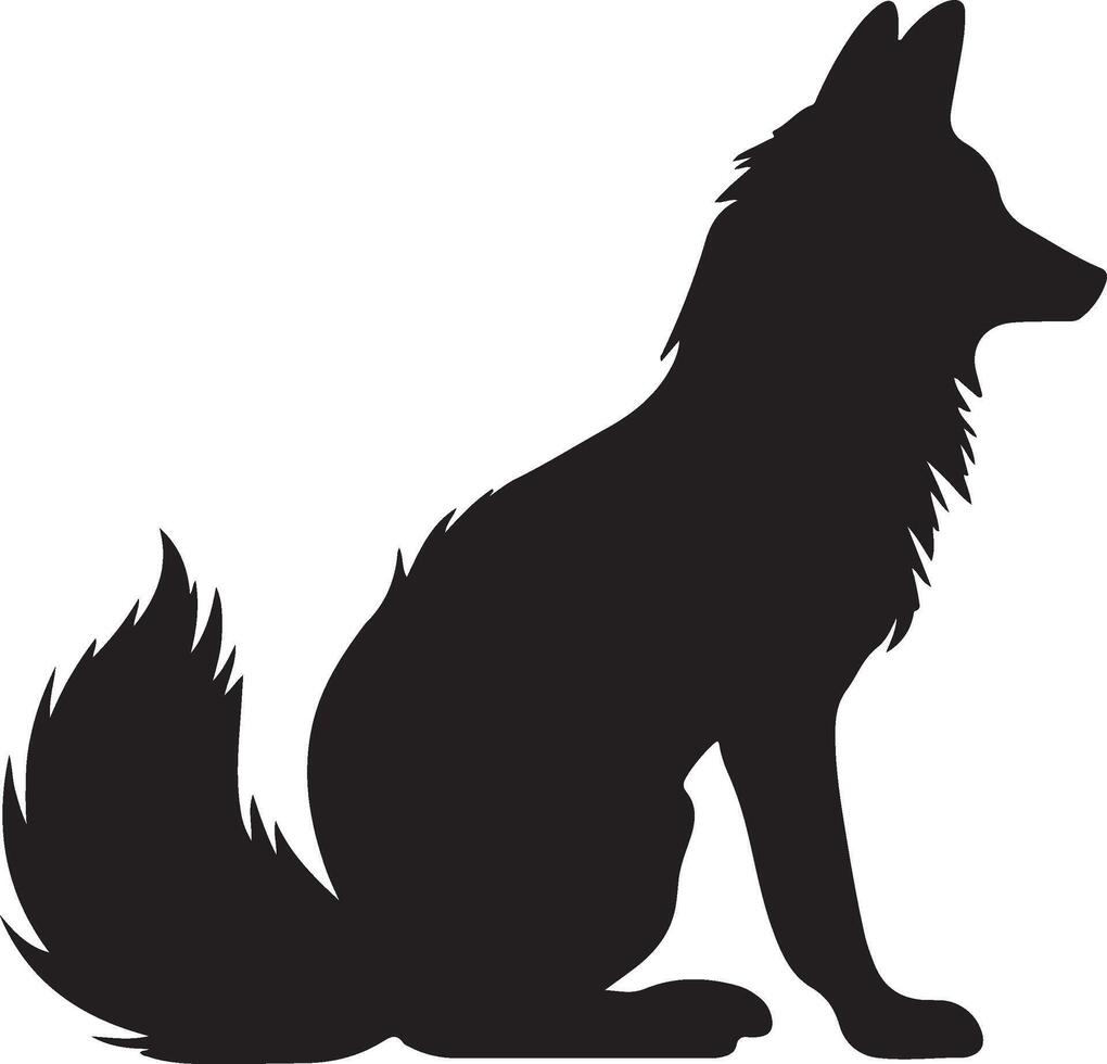 Fox Silhouette Vector Illustration White Background