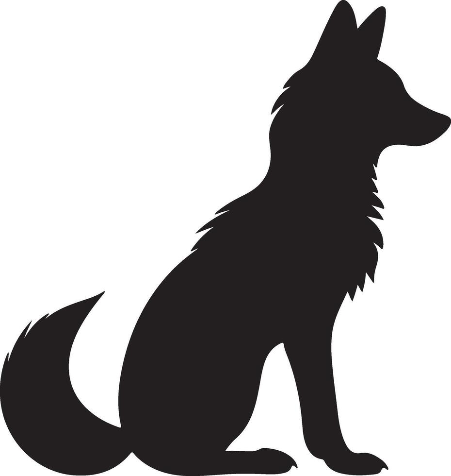 Fox Silhouette Vector Illustration White Background