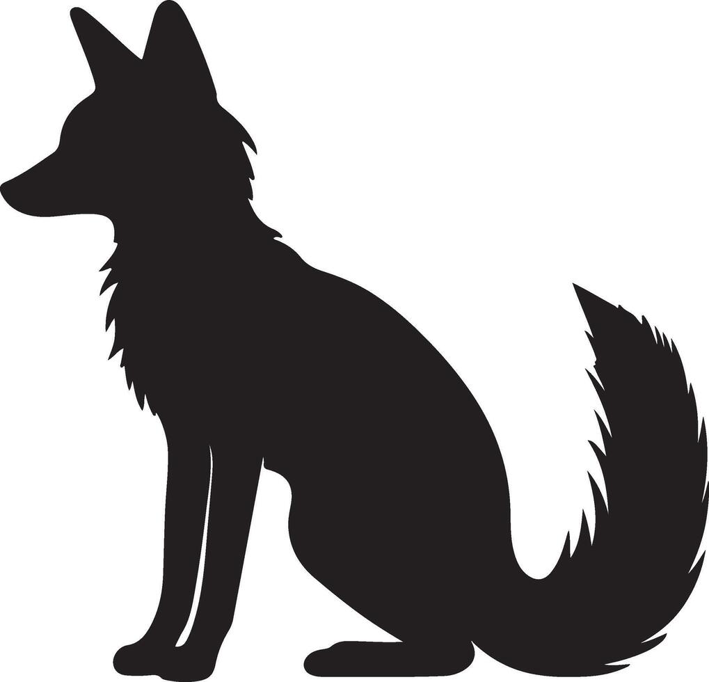 Fox Silhouette Vector Illustration White Background