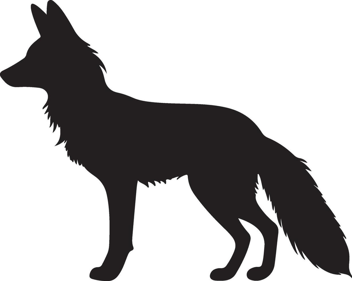 Fox Silhouette Vector Illustration White Background