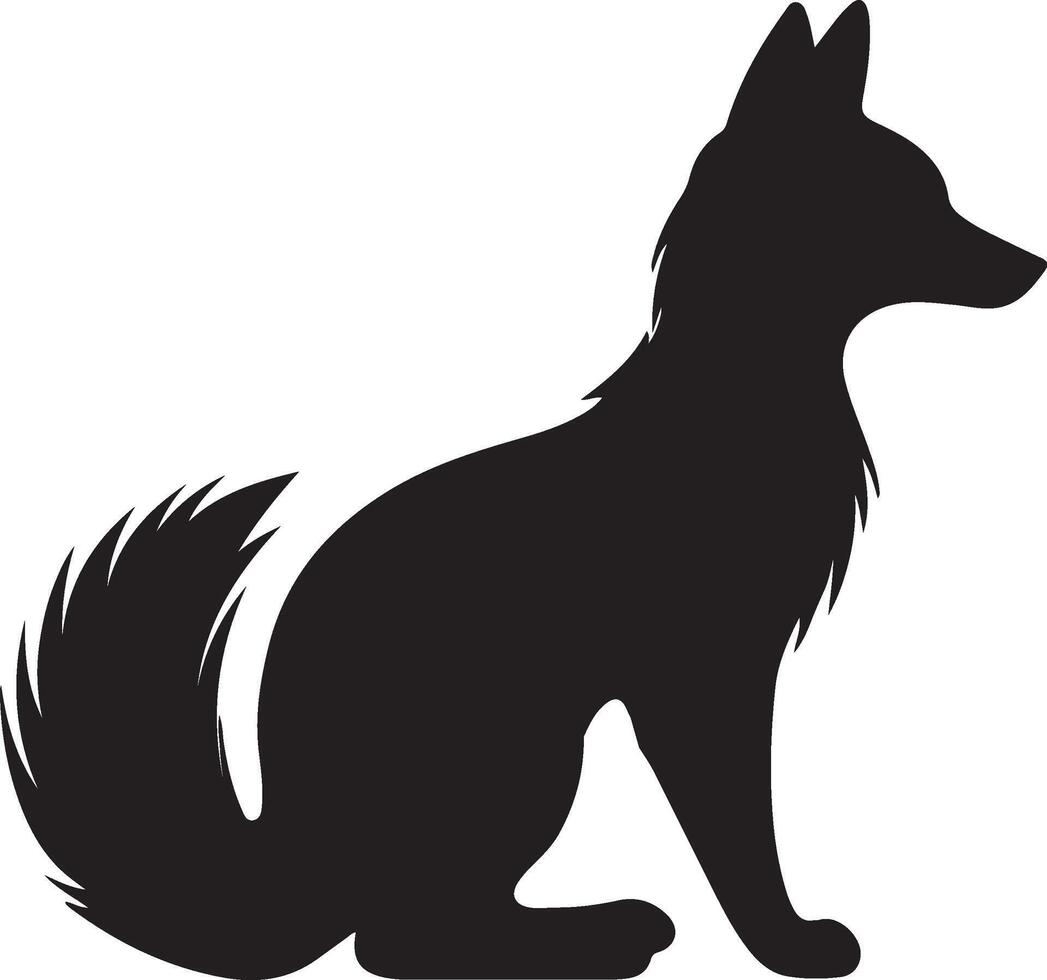 Fox Silhouette Vector Illustration White Background