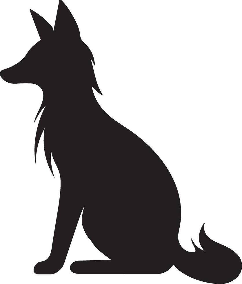 Fox Silhouette Vector Illustration White Background