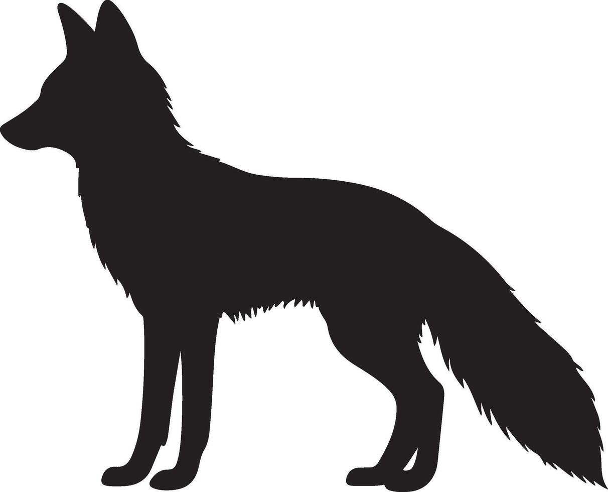 Fox Silhouette Vector Illustration White Background