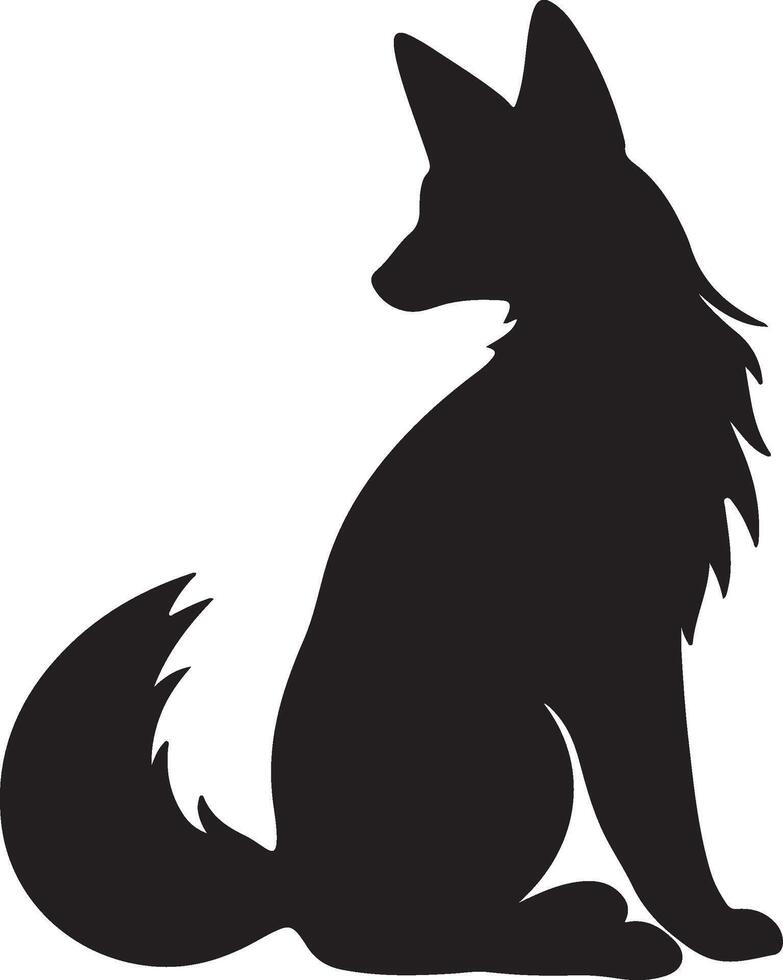 Fox Silhouette Vector Illustration White Background