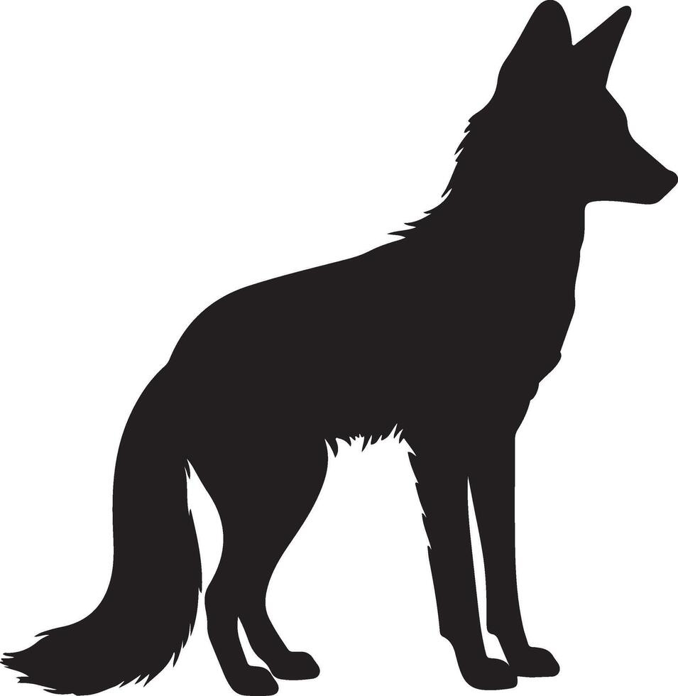 Fox Silhouette Vector Illustration White Background