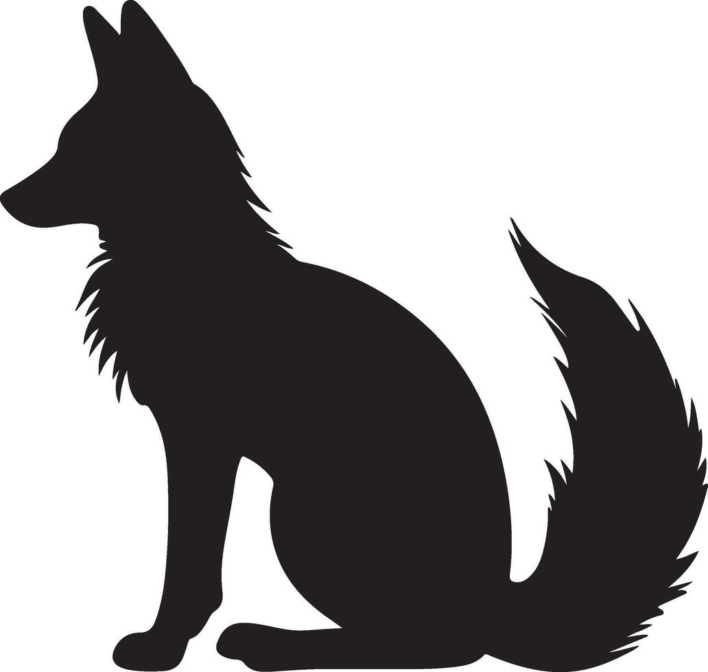 Fox Silhouette Vector Illustration White Background
