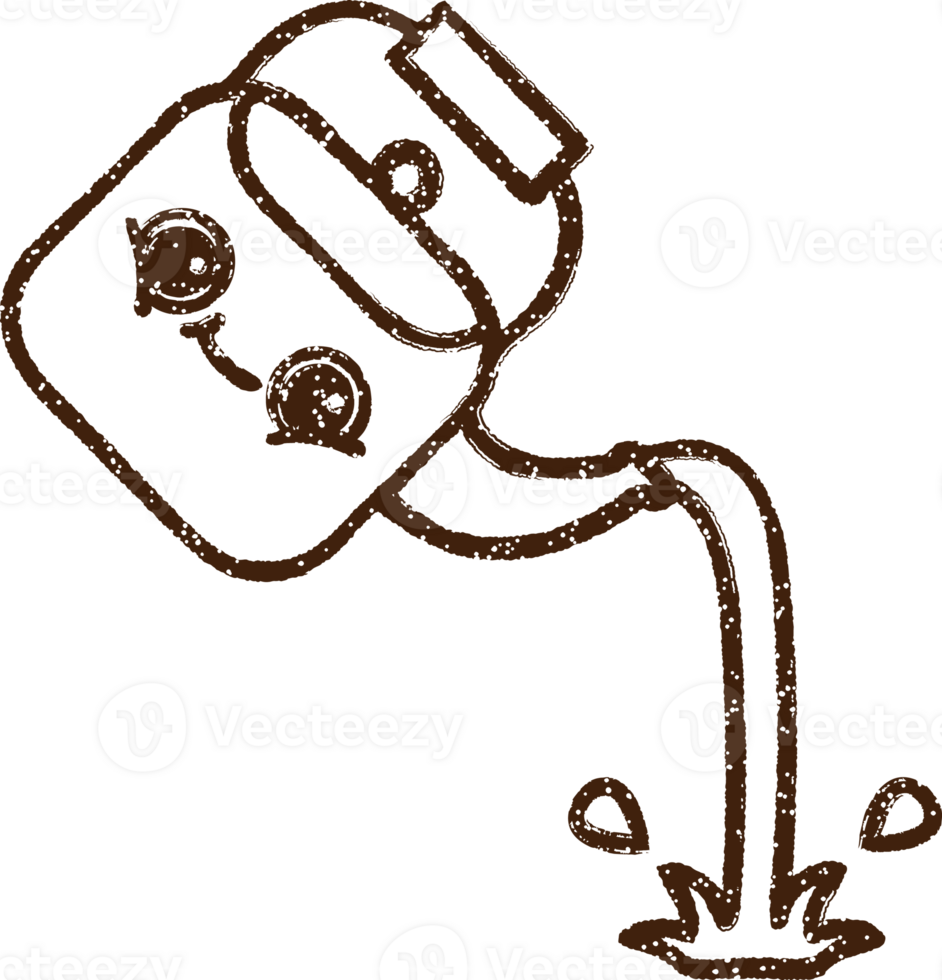 Pouring Kettle Charcoal Drawing png