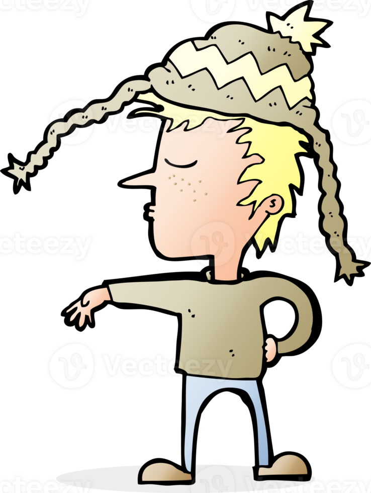 cartoon man wearing winter hat png